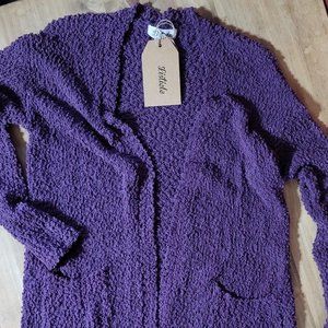 POPCORN CARDIGAN - PLUM (NWT)